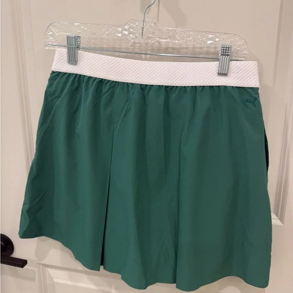 Puma Dark Green Skort with White Waistband - Picture 2 of 9